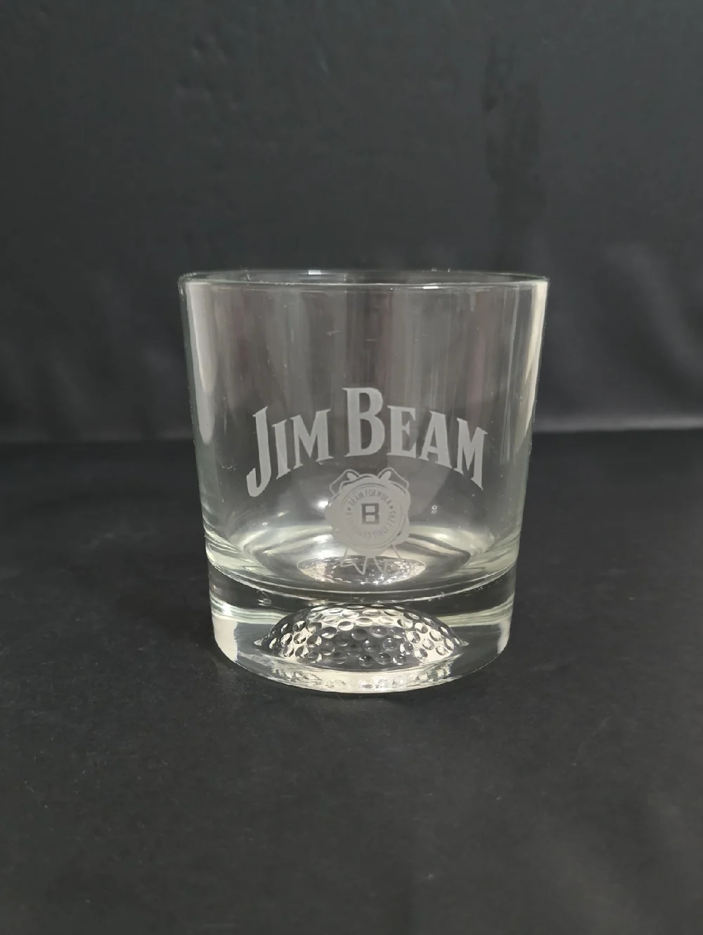 Jim Beam Etched Whiskey Golfball Glass